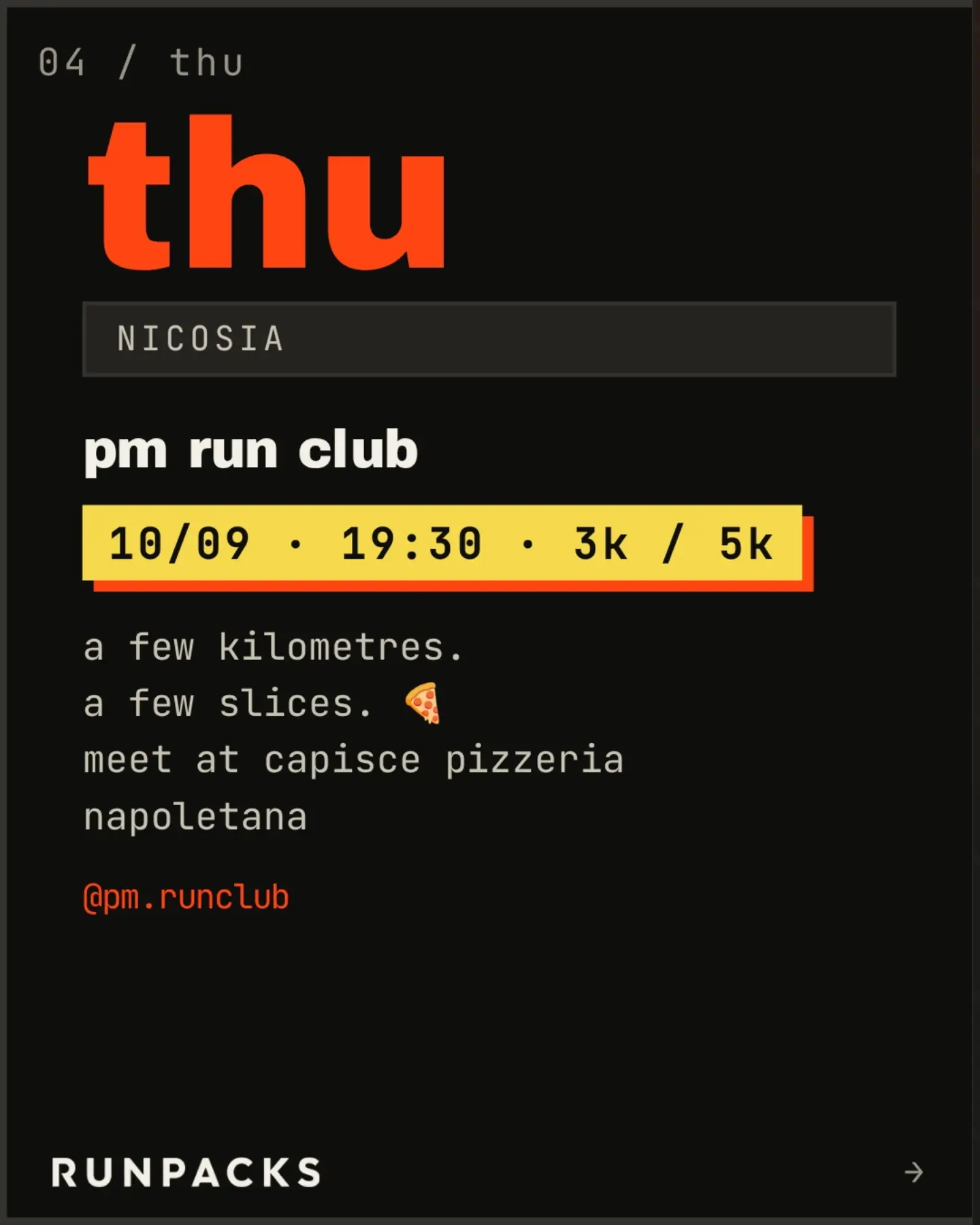 PM Run Club — пробежка 3/5 км с пиццей